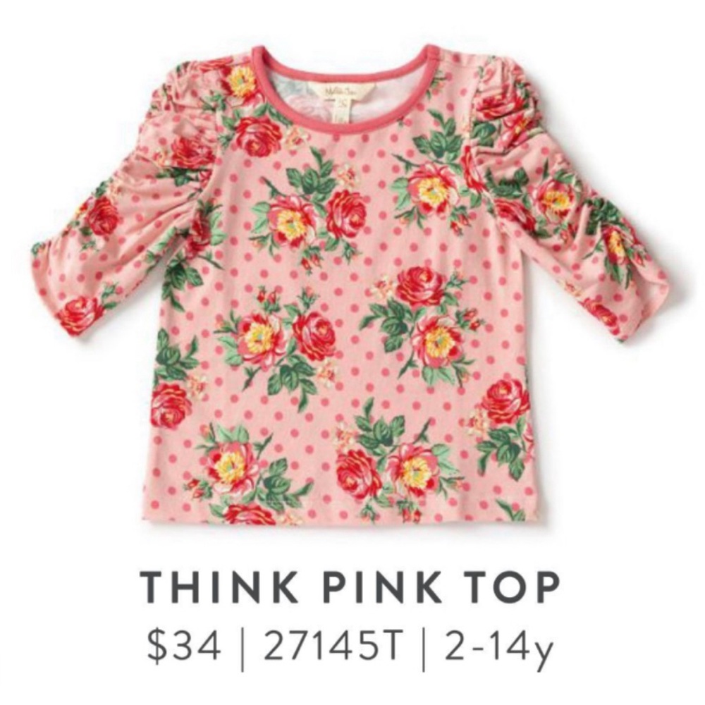 Matilda Jane Think Pink Top size 12 VGUC